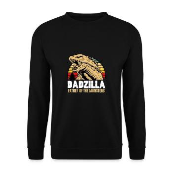 Dadzilla father dad father's day gift monster son - Unisex Sweatshirt - black - Front - Alina (178cm) & Michal (187cm)