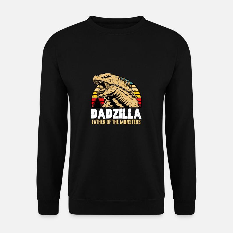 Dadzilla Vater Papa Vatertag Geschenk Monster Sohn - Unisex Pullover - Schwarz