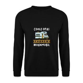 Coole Opas Fahren Wohnmobil Opa Geburtstags Design - Unisex Pullover - Schwarz - Vorne - Alina (178cm) & Michal (187cm)