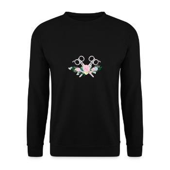 Chemise de coiffeur drôle - Sweat-shirt Unisexe - noir - Devant - Alina (178cm) & Michal (187cm)