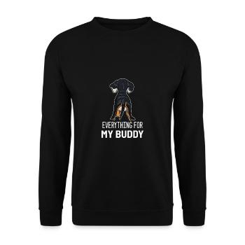 Dachshund Buddy dog owner gift - Unisex Sweatshirt - black - Front - Alina (178cm) & Michal (187cm)