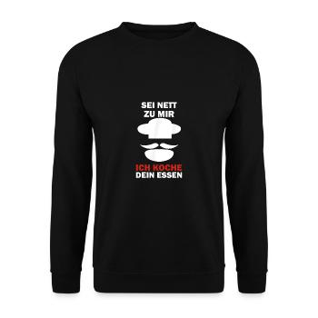 Lustiges Koch Geschenk Köche - Unisex Pullover - Schwarz - Vorne - Alina (178cm) & Michal (187cm)