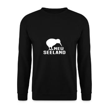 Kiwi Vogel Neuseeland Lustig - Unisex Pullover - Schwarz - Vorne - Alina (178cm) & Michal (187cm)