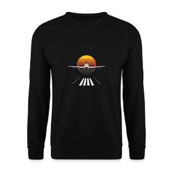 Pilote avion aéroport aviation mouche aviateur - Sweat-shirt Unisexe - noir - Devant - Alina (178cm) & Michal (187cm)