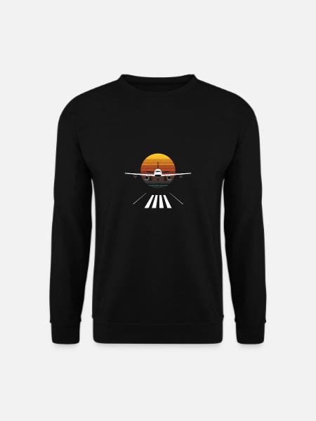 Pilot airplane airport aviation fly aviator - Unisex Sweatshirt - black