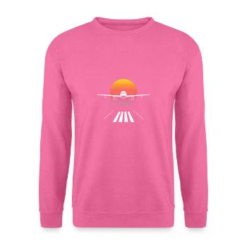 Pilot Flugzeug Flughafen Luftfahrt Fliegen Flieger - Unisex Pullover - Pink - Vorne