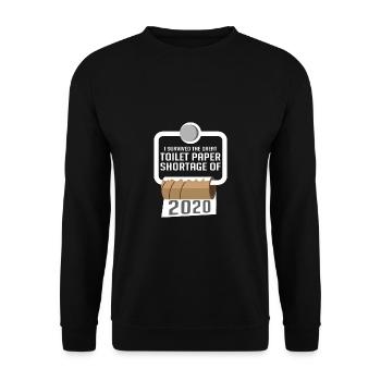 Toilettenpapier Lustig Lustige Person Geschenk - Unisex Pullover - Schwarz - Vorne - Alina (178cm) & Michal (187cm)