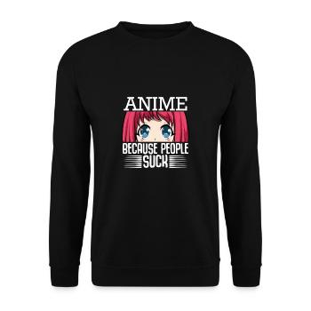 Anime Parce que les gens sucent Baka Kawaii Senpai Manga - Sweat-shirt Unisexe - noir - Devant - Alina (178cm) & Michal (187cm)