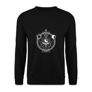 All Seeing Eye Mystic Blackcraft Okkulte Dark Magi - Unisex Pullover - Schwarz - Vorne - Alina (178cm) & Michal (187cm)