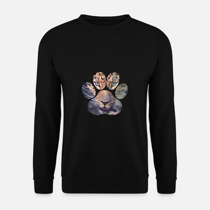 Leopard Tiger Auge Pfote Tier Katze Gepard Löwe Ge - Unisex Pullover - Schwarz