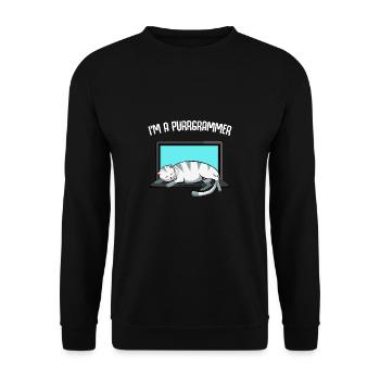 I'm A Purrgrammer - programmeur chat sur clavier - Sweat-shirt Unisexe - noir - Devant - Alina (178cm) & Michal (187cm)