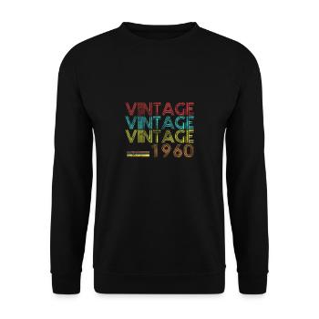60e anniversaire 60 ans vintage 1960 60s sixties - Sweat-shirt Unisexe - noir - Devant - Alina (178cm) & Michal (187cm)
