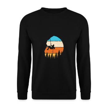 Rock climber climbing bouldering - Unisex Sweatshirt - black - Front - Alina (178cm) & Michal (187cm)