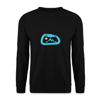 Rock climber climbing bouldering - Unisex Sweatshirt - black - Front - Alina (178cm) & Michal (187cm)