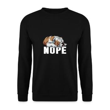 Nope Bulldog anglais Bulldog Dog Lover G - Sweat-shirt Unisexe - noir - Devant - Alina (178cm) & Michal (187cm)