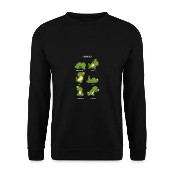 T-Rex Yoga Lustig Yoga Coach Geschenk - Unisex Pullover - Schwarz - Vorne - Alina (178cm) & Michal (187cm)