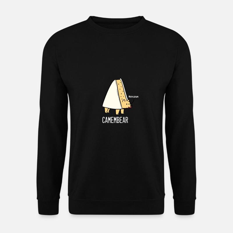 Camembear Cheese Pun Cheese and Animal Lover Gift - Unisex Sweatshirt - black
