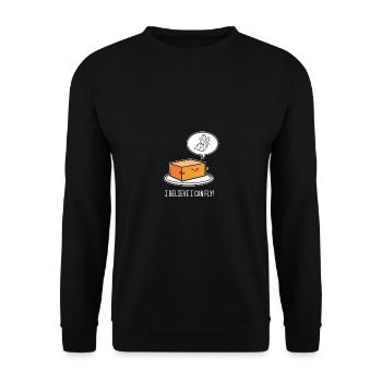 Butter Fly Lustig Träumer und Essen Lover Geschenk - Unisex Pullover - Schwarz - Vorne - Alina (178cm) & Michal (187cm)