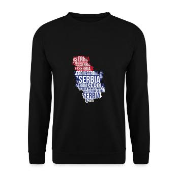 Serbia 2020 - Soccer Football Fan Country Srbija Srbs - Unisex Sweatshirt - black - Front - Alina (178cm) & Michal (187cm)