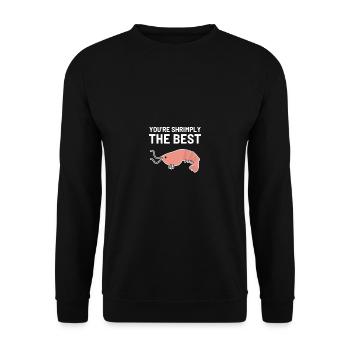 Liebe Shrimply The Best Meeresfrüchte-Liebhaber Ge - Unisex Pullover - Schwarz - Vorne - Alina (178cm) & Michal (187cm)