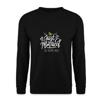 25th wedding anniversary gift anniversary married couple jus - Unisex Sweatshirt - black - Front - Alina (178cm) & Michal (187cm)