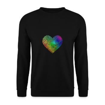 LGBT Gay Arc-en-ciel Coeur Amour - Sweat-shirt Unisexe - noir - Devant - Alina (178cm) & Michal (187cm)