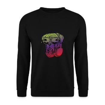 Casque DJ boxeur allemand lunettes de soleil chien Rav - Sweat-shirt Unisexe - noir - Devant - Alina (178cm) & Michal (187cm)
