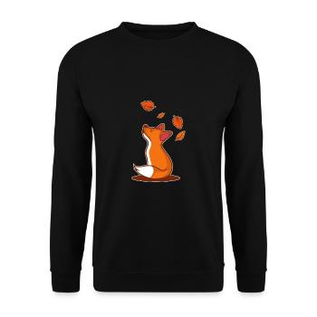 Cadeau de fan d'automne de feuille de renard nature - Sweat-shirt Unisexe - noir - Devant - Alina (178cm) & Michal (187cm)