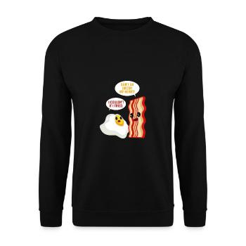 Love Bacon Egg Fried Bacon Lover Gift - Unisex Sweatshirt - black - Front - Alina (178cm) & Michal (187cm)