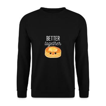 Pancakes Better Together Pancake lovers - Unisex Sweatshirt - black - Front - Alina (178cm) & Michal (187cm)