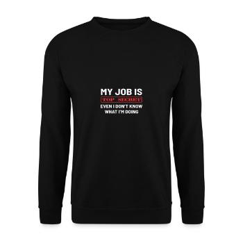 Job Top Secret Fachmann Geschenk - Unisex Pullover - Schwarz - Vorne - Alina (178cm) & Michal (187cm)