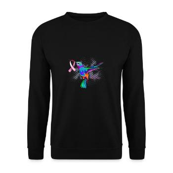 Hummingbird Breast Cancer Awareness Month Pink Rib - Unisex Pullover - Schwarz - Vorne - Alina (178cm) & Michal (187cm)