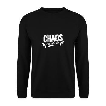 Funny Letter Chaos Coordinator Kindergarden Teache - Unisex Sweatshirt - black - Front - Alina (178cm) & Michal (187cm)