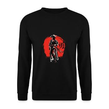 Japanese Samurai Bushido Warrior Miyamoto Musashi - Unisex Pullover - Schwarz - Vorne - Alina (178cm) & Michal (187cm)