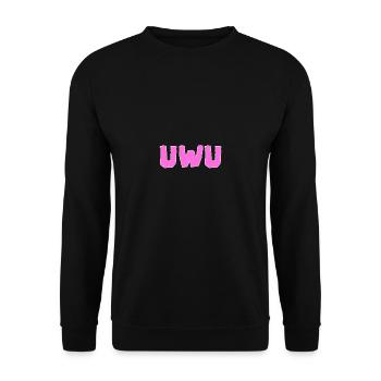 uwu Netter Furry Besitzer Geschenk - Unisex Pullover - Schwarz - Vorne - Alina (178cm) & Michal (187cm)