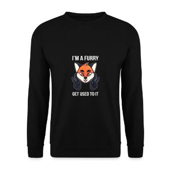 I am a Furry Pet Owner Gift - Unisex Sweatshirt - black - Front - Alina (178cm) & Michal (187cm)