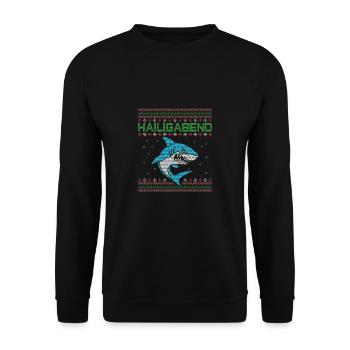 Weihnachten Angeln Angler Fischen Ugly Xmas - Unisex Pullover - Schwarz - Vorne - Alina (178cm) & Michal (187cm)