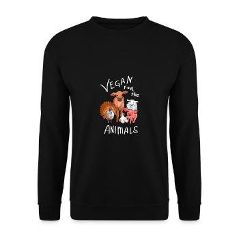 Vegan For The Animals Vegan und Aktivist Gift - Unisex Pullover - Schwarz - Vorne - Alina (178cm) & Michal (187cm)