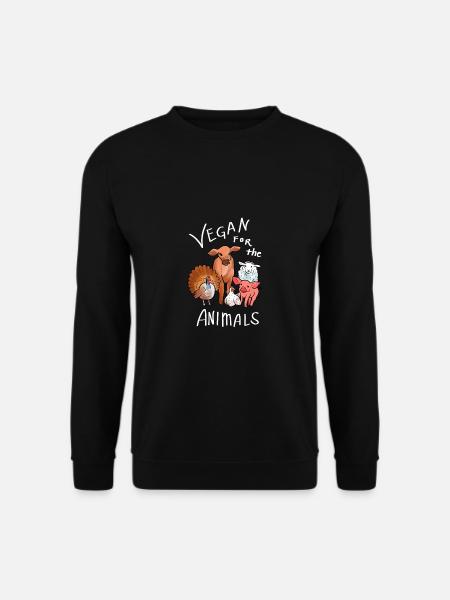 Vegan For The Animals Vegan und Aktivist Gift - Unisex Pullover - Schwarz