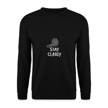 Cat Hintern Katzen-Inhaber Geschenk - Unisex Pullover - Schwarz - Vorne - Alina (178cm) & Michal (187cm)