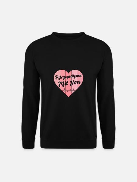 Altenpflege Krankenpflege Pflegekraft Mit Herz - Unisex Pullover - Schwarz
