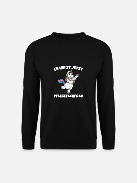 Altenpflege Krankenpflege Pflegekraft Einhorn - Unisex Pullover - Schwarz