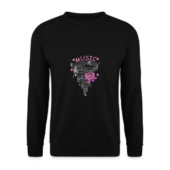 Music Rose Musician and Artist Gift - Unisex Sweatshirt - black - Front - Alina (178cm) & Michal (187cm)
