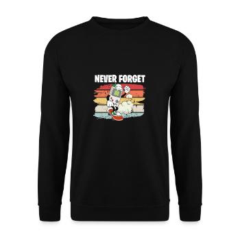 Vintage Retro Party Never Forget 80s 90s - Unisex Sweatshirt - black - Front - Alina (178cm) & Michal (187cm)