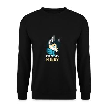 Stolzer Furry Haustierbesitzer oder Liebhaber Gesc - Unisex Pullover - Schwarz - Vorne - Alina (178cm) & Michal (187cm)