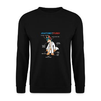 Anatomie Furry Tierpelz Besitzer Geschenk - Unisex Pullover - Schwarz - Vorne - Alina (178cm) & Michal (187cm)