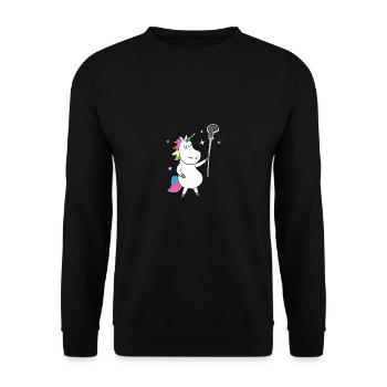 Lacrosse Player Girls Unicorn Gift For Mom And - Unisex Sweatshirt - black - Front - Alina (178cm) & Michal (187cm)