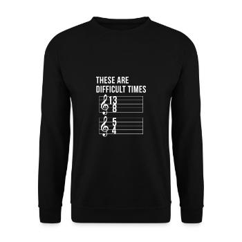 Musik Lehrer | Lustiges Geschenk | Klavier Chor - Unisex Pullover - Schwarz - Vorne - Alina (178cm) & Michal (187cm)