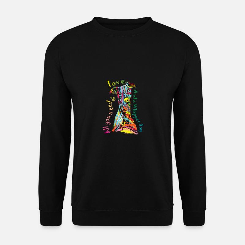 Cadeau de chien de lévrier maman papa Whippet d'amour coloré - Sweat-shirt Unisexe - noir