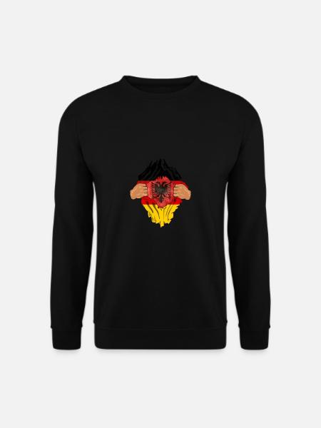 Albanische Deutschland Flagge Albanien Deutsches - Unisex Pullover - Schwarz